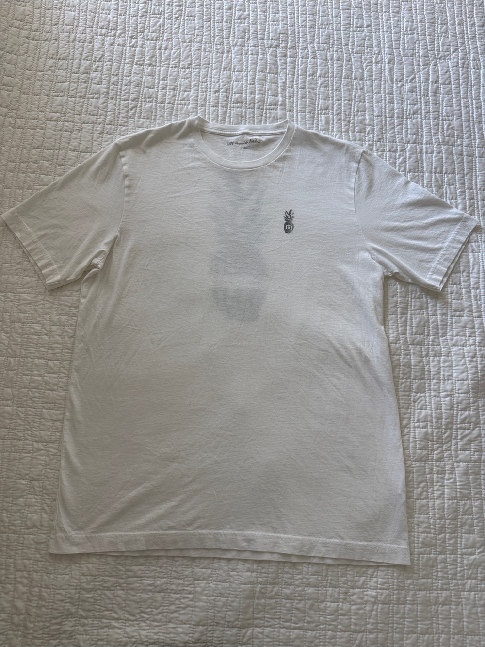 Travis Mathew White Short Sleeve Crewneck with Pineapple Logo